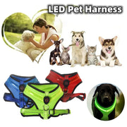 LED Dog Harness – USB Rechargeable Reflective Vest for Pets