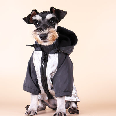 Dog Poker Jacket Reflective Raincoat Pet Cotton Clothes Warm Fashion Trendy
