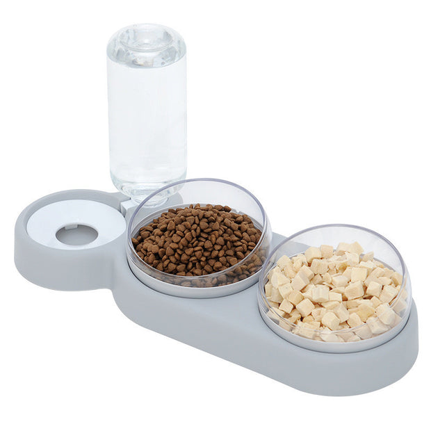Automatic Pet Feeder with Water Fountain – Double Bowl Raised Stand for Cats & Dogs