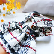 Princess Plaid Dog Dress – Retro Pet Skirt with Doll Collar for Cats & Small Dogs