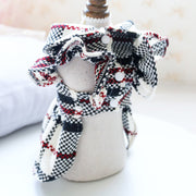 Princess Plaid Dog Dress – Retro Pet Skirt with Doll Collar for Cats & Small Dogs
