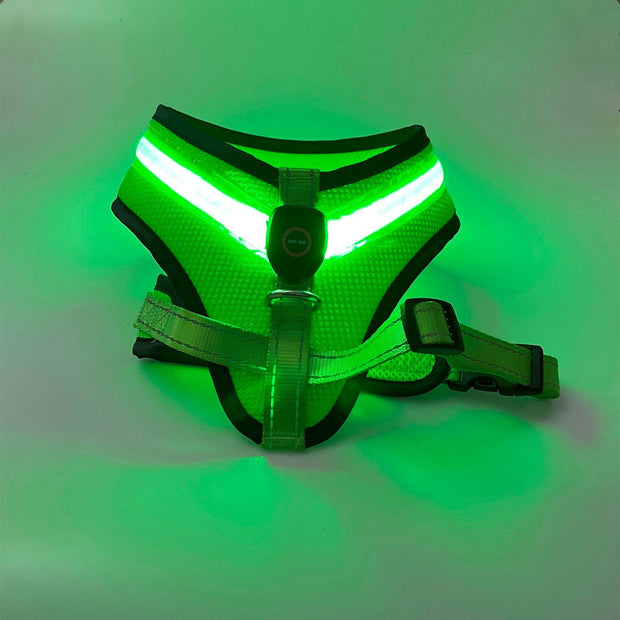 LED Dog Harness – USB Rechargeable Reflective Vest for Pets