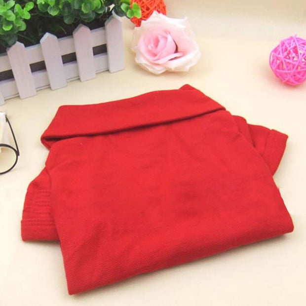 Solid Color Dog Polo Shirt – Cotton Pet T-Shirt with Lapel for Puppies & Small Dogs