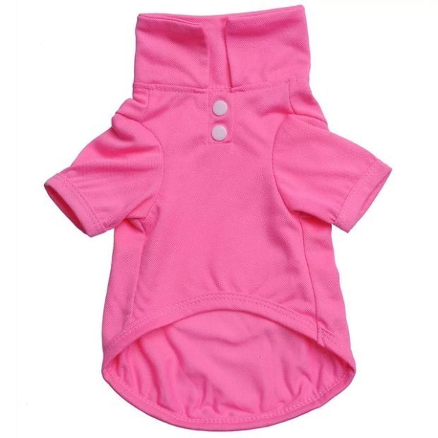 Solid Color Dog Polo Shirt – Cotton Pet T-Shirt with Lapel for Puppies & Small Dogs