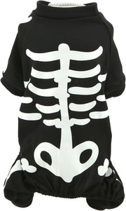 Glow-in-the-Dark Skeleton Dog Costume – Halloween Jumpsuit for Small Dogs