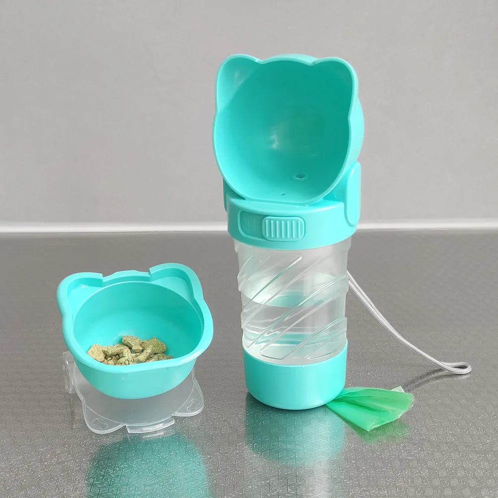 Wagware PetBuddy: 3-in-1 Travel Bottle – Water, Food & Waste Dispenser