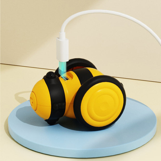 Electric Cat Car Toy Cute Bee Running Kitten Pet Toys