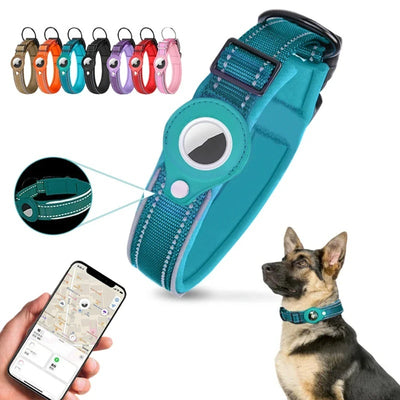 Leather AirTag Collar Case – Anti-Lost Tracker Holder for Dogs & Cats